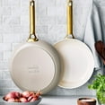 thumbnail image 2 of GreenPan Reserve Ceramic Nonstick 10" and 12" Frypan Set | Taupe with Gold-Tone Handles, 2 of 7
