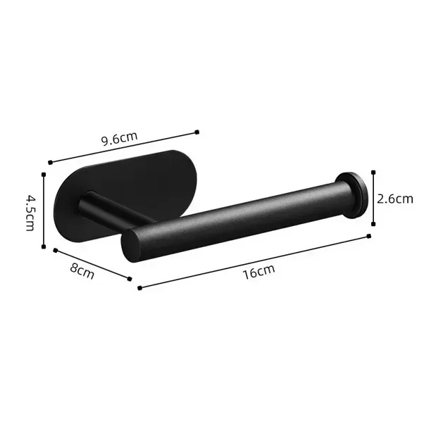 Soporte adhesivo para papel de cocina, portarrollos de papel higiénico, portarrollos de papel sin perforaciones para baño, portarrollos de acero inoxidable negro y dorado