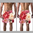 thumbnail image 3 of luoweisi Men's Beach Shorts Quick Dry Swim Trunks with Mesh Lining Peony M, 3 of 5