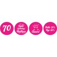thumbnail image 2 of Darling Souvenir Cheers 70th Birthday Custom Name Stickers 190 Pcs Candy Labels Party Favor-Fuchsia Pink, 2 of 2