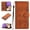 Brown, variant on for Samsung Galaxy A05 Case Wallet, Women Flip Folio Cover with Embossed PU Leather Stand & Credit Card Holders Slots Wrist Strap Magnetic Protective Slim Phone Case for A05, Brown
