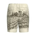thumbnail image 2 of Haiem Vineyard Landscape Men's Pajama Short with Soft Woven Cotton Elastic Waistband Sleep Short-Medium, 2 of 9