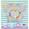 thumbnail image 2 of Shop4Ever  Autism Awareness Hands in Heart Baby Baby's Bodysuit Infant Cotton Romper 6 Months Heather Grey, 2 of 5