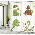 thumbnail image 4 of Ambesonne Animal Shower Curtain, Snake Frog Ninja Reptile, 69"Wx75"L, Green Brown Red, 4 of 4
