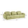 thumbnail image 4 of 94"W Teddy Fabric 3 Seater Sofa with Lumbar Pillow, Comfy Sofa Couch with Extra Deep Seats, Upholstered Boucle Tufted Sofa Couch, for Living Room Bedroom Office, Light Green, 4 of 9