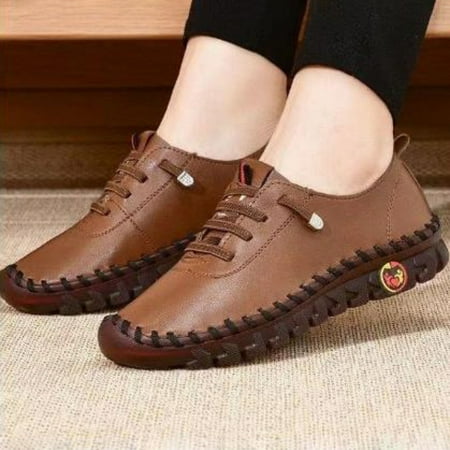 

Ameiqe Women Flat Sneakers Excellent Material High Quality Suitable for Stockings Pants(Brown 42)