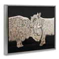 thumbnail image 4 of Stupell Industries Hugging Cattle on Black Animals Painting Gray Floater Framed Canvas Art Print Wall Art, 21 x 17, 4 of 10