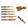 thumbnail image 3 of MYG 1PC Titanium Plated Hex Shank HSS Screw Thread Metric Tap Drill Compound tap, 3 of 7