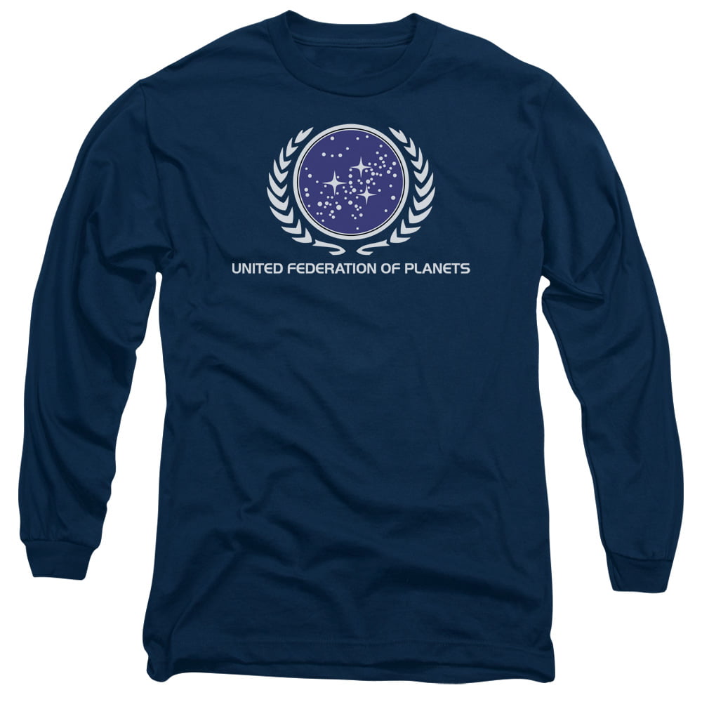 Star Trek UNITED FEDERATION LOGO Licensed Adult Long Sleeve T-Shirt S-3XL 