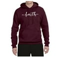 thumbnail image 2 of Classic Cursive Christian Faith Quote Inspirational/Christian Unisex Graphic Hoodie Sweatshirt, Maroon, Large, 2 of 3