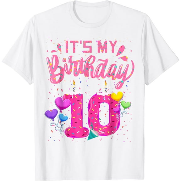 It's My 10th Birthday Doughnut Happy 10 Years Old Girl Kids T-Shirt