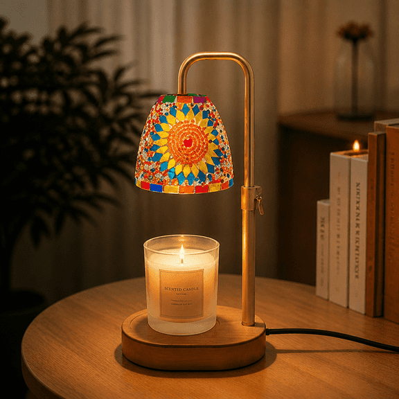 DAYBETTER Candle Warmer Lamp with Timer, Adjustable Height and Dimmable Wax Melter for Jar Candles, for Bedroom and Living Room