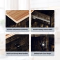 thumbnail image 5 of Ktaxon Mid-Century Modern Kitchen Island Cart with Storage, 47.2" Rolling Kitchen Storage Island on Wheels with 3 Drawers, Farmhouse Island Table with Spice Rack & Drop Leaf, Black Oak, 5 of 10