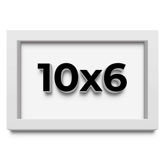 10x6 Shadow Box Frame White | 1 Inches Deep Real Wood Contemporary Shadowbox Display Frame | UV