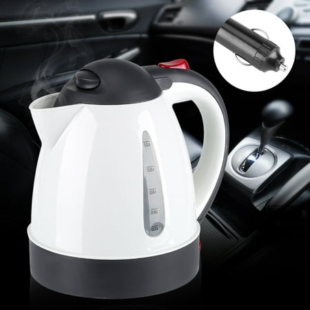 HERCHR Car Kettle, Car Water Heater, 1000mL 1L 12V Portable Car Kettle Cigarette Lighter Plug Water Heater Bottle for Tea Coffee