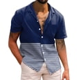 thumbnail image 1 of Camisas Deportivas Hombre Hombres Casual Manga corta Primavera Verano Turndown Neck 3D Impreso Camisas Moda Top Blusa Camisas (Navy, S), 1 of 4
