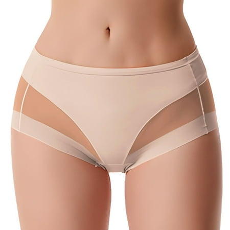 Xiaoxatg Women s Panties Women Fashion Solid Sexy Briefs High Waist Lift Belly Mesh Patchwork Breathable Comfortable Underwear Women plus Size