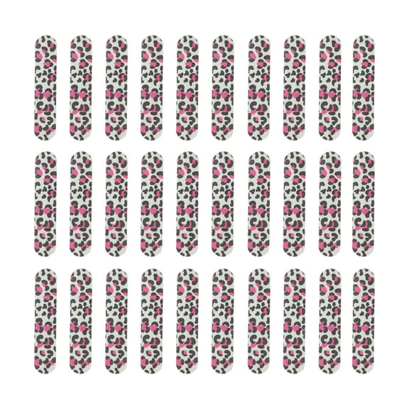 Unique Bargains 30 Pcs Mini Straight Sponge Nail Files Rose Red Black