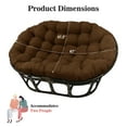 thumbnail image 2 of Lovote Double Papasan Chair Cushion Coffee Waterproof 66.9x47.2x6 inch Outdoor Indoor Comfortable Replacement Pad (Chair not Included), 2 of 8