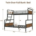 thumbnail image 3 of Kojooin Twin Over Full Bunk Bed, Metal Frame with Ladder and High Guardrails, Convertible Design, No Box Spring Required, 3 of 8