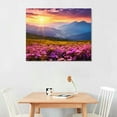 thumbnail image 2 of Creowell  Purple Mountain Fall Canvas Wall Art Landscape Picture Prints Modern Painting, Wildflowers Scenery Artwork Framed 20x16 in/16x12 in for Living Room Bedroom Bathroom Home Office Wall Decor, 2 of 4