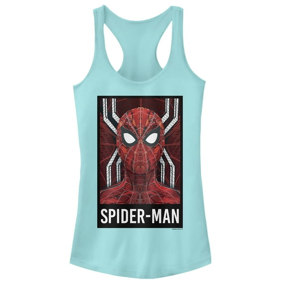 Junior's Marvel Spider-Man: Far From Home Tech Suit Racerback Tank Top Cancun Small