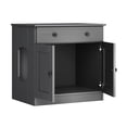 thumbnail image 4 of Palace Imports 100% Solid Wood Ziva 2-Door Cat Litter Box Enclosure with 2-Drawers, Gray, 4 of 5