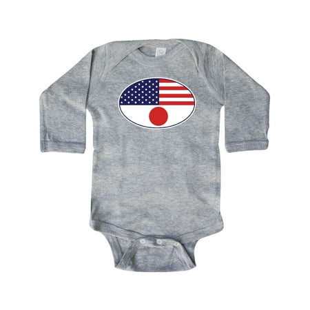 

Inktastic Japanese American Flag Gift Baby Boy or Baby Girl Long Sleeve Bodysuit