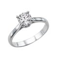 thumbnail image 2 of 1 Carat (DEW) Moissanite Engagement Ring Forever One 14K White Gold Classic Cathedral Round Cut 6.5MM Moissanite, 2 of 3
