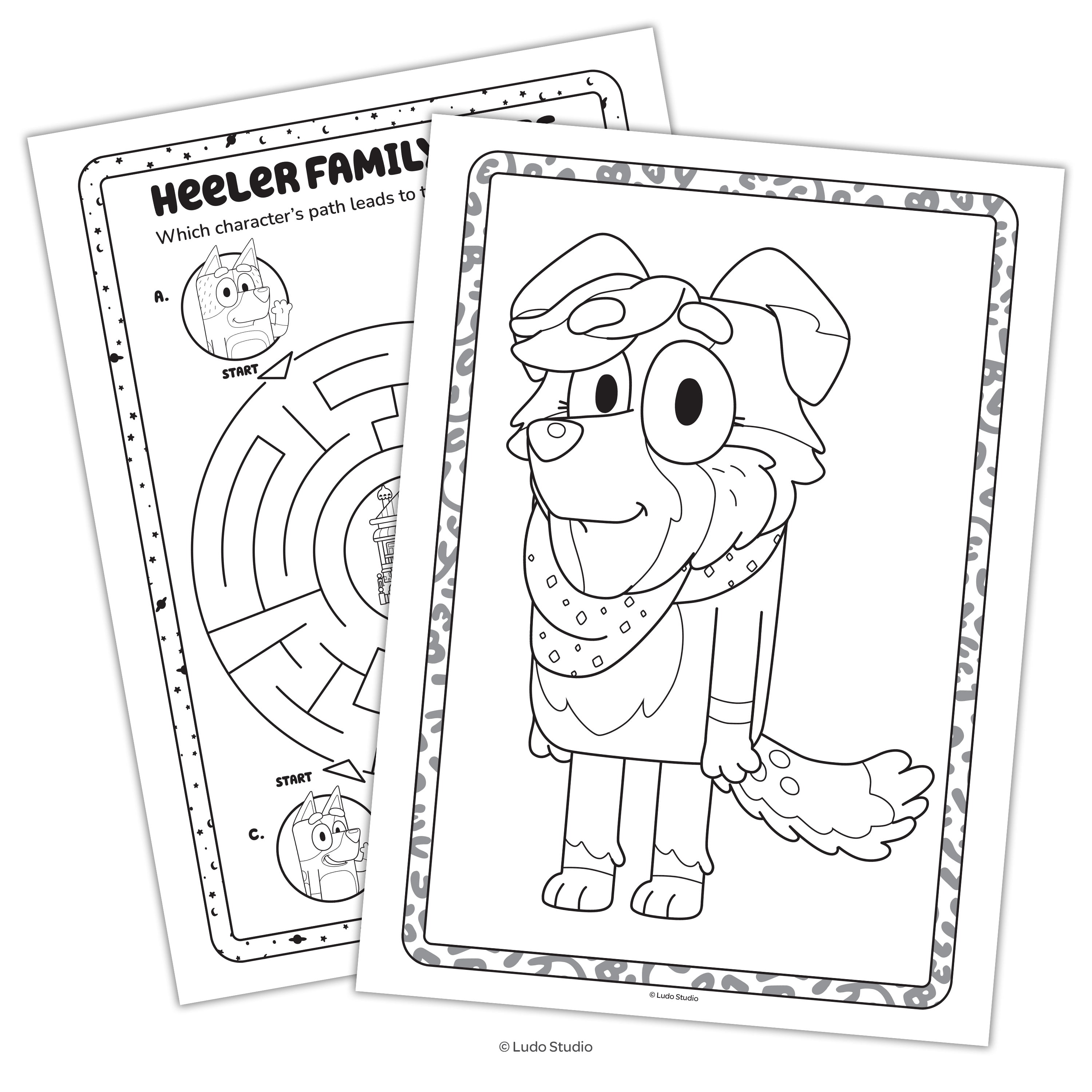Bluey 48-Page Coloring Book with 4 Crayons, Paperback by Bendon