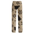 thumbnail image 4 of Lumtrix Christmas Pajamas For Women Lightweight Pants Sleep Bottom Trendy Snowflakes And Xmas Tree Graphic Elastic Waist Pj Pants Brown S, 4 of 6