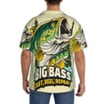 thumbnail image 3 of Fotbe Bass Fish and Water Print Short Sleeve Button Down Shirts for Men Casual Summer Beach Wrinkle Free Shirt-Medium, 3 of 5
