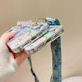 thumbnail image 6 of Soft Oil Painting Flowers Bracket Phone Case for Samsung Galaxy S24, Wrist Strap, Lanyard, Stand Back Cover, Popular Rhinestone Shell, 6 of 8