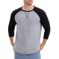 thumbnail image 4 of Camiseta de manga larga para hombre inspirada, color bloque, estilo casual, raglán, color gris, 4 of 6