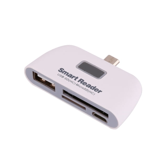 Lector de tarjetas inteligentes OTG USB 2.0 SD TF multifuncional 4 en 1 Reemplazo de puerto de carga micro USB para tableta de teléfono Andriod sidaley PJ7784-02