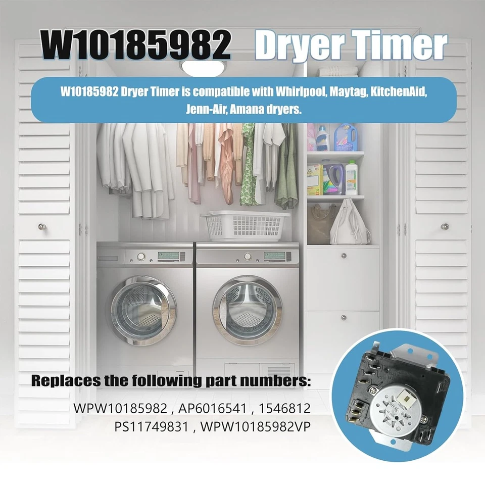W10185982 Dryer Timer WPW10185982 Fit For Whirlpool Maytag WGD4800XQ0 WED4950HW0