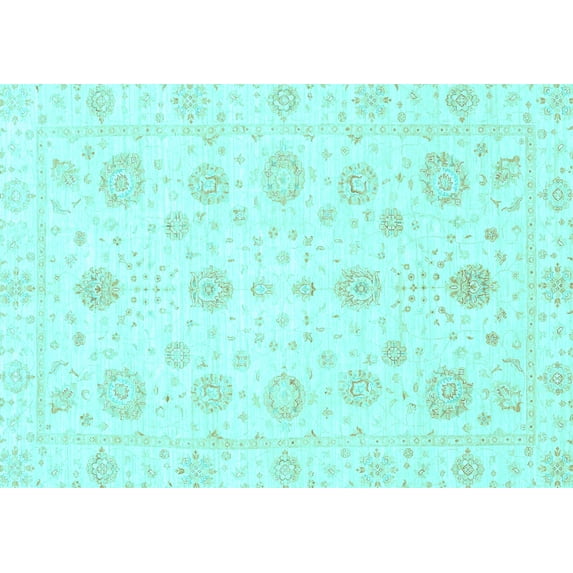 Ahgly Company Indoor Rectangle Oriental Light Blue Traditional Area Rugs, 8' x 10'