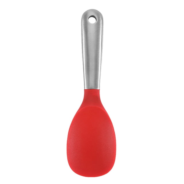 1 unid acero inoxidable silicona arroz cuchara colgante agujero arroz scoop a casa vajilla