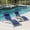 Blue, variant on Domi Pool Lounge Chairs Set of 2, Adjustable Aluminum Outdoor Chaise Lounge Chairs, All Weather for Deck Lawn Poolside Backyard -Dark Gray Textilene