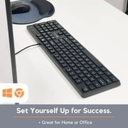 X9 Wired Keyboard and Mouse Combo - Ergonomic Full-Size USB 104-Key Keyboard and Optical Mouse Combo with Mouse Pad for Desktop, Laptop, Windows PC