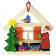 thumbnail image 2 of Alexander Taron 3" Warm and Vibrant Handcrafted Wooden Santa with Train and House Graupner Ornament, 2 of 2