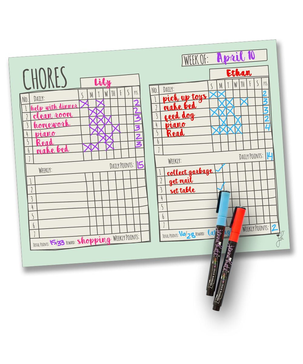 Laminated Chore Incentive Chart Teacher Created Resources 14 Total New Poster 