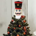 thumbnail image 6 of Christmas Tree Topper Hat Christmas Tree Nutcracker Decorations, Red Black Checkered Topper Hat, Xmas Holiday Winter Party Decoration Ornament Supplies, 6 of 8