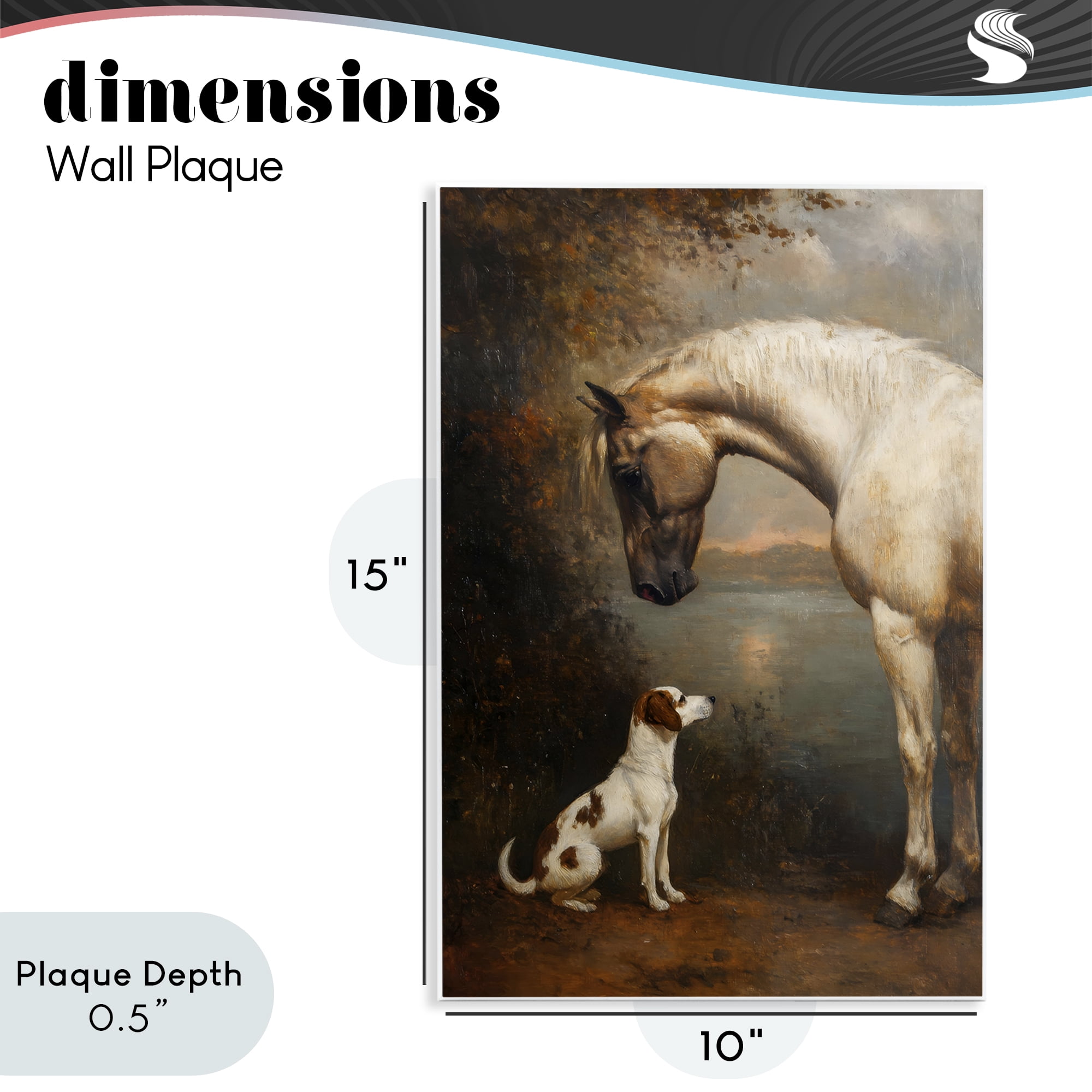Stupell Industries Hound & Horse Vintage View Wall Plaque Art, design by Petal Prints Design