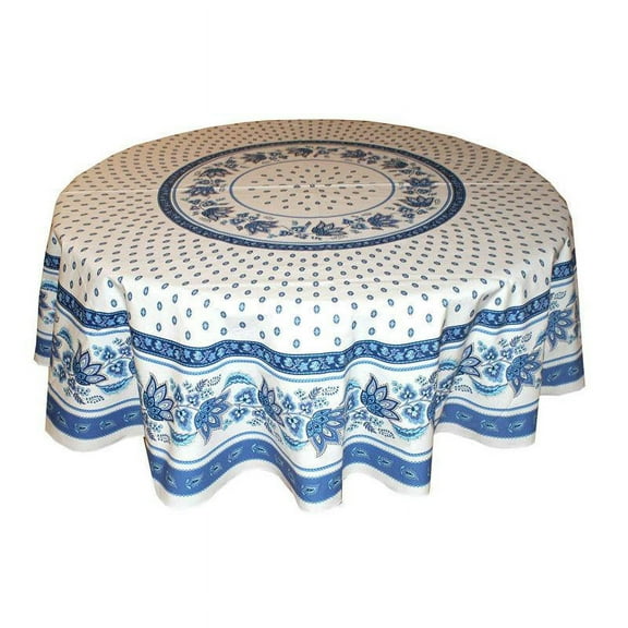 Le Cluny Lisa White Coated Tablecloth 70" Round