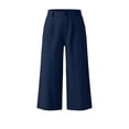 thumbnail image 7 of Ruimatai Womens High Waist Capri Pants Button Fly Patch Pockets Wide Straight Casual Daily Trousers, 7 of 7