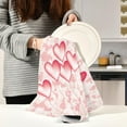 thumbnail image 6 of Soft Absorbent Reusable Kitchen Towels, Set of 6|28x18 in, Valentine's Day Red Hearts Dining Kitchen Living Room Tea Towels Dish Towels Decorative Towels, 6 of 7