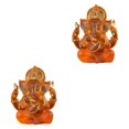 thumbnail image 1 of Injueey Decoración de Buda para decoración del hogar, estatuas de elefante con textura para el hogar lujoso, estatuas de Buda Ganesha naranja Naranja 2Conjunto, 1 of 1