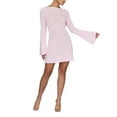 thumbnail image 1 of Faithtur Femmes Automne Mini-Robe Manches Longues Dos Ouvert Contraste/solide Couleur Tricot Robe Robe Pull Casual Robe, 1 of 4