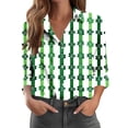 thumbnail image 4 of Womens Button Down Shirt St. Patrick‘s Day Print Blouse 2026 Spring Tops Casual Collared Top Lightweight Long Sleeve Clothing Irish Holiday Outfits Fashionable Work Tees, 4 of 5